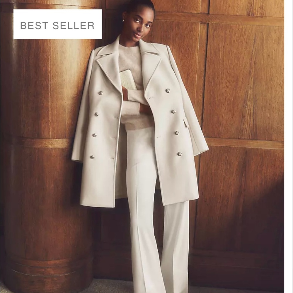 Ann Taylor Perfect Wide Leg Pant in White Crepe